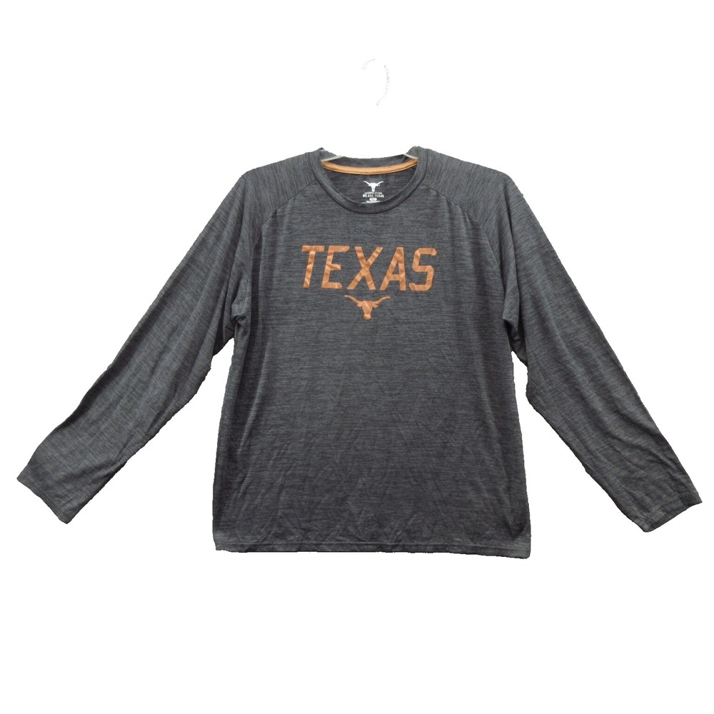We Are Texas Men's T-Shirt Size XL Gray 100% Polyester Long Sleeve Crew Neck